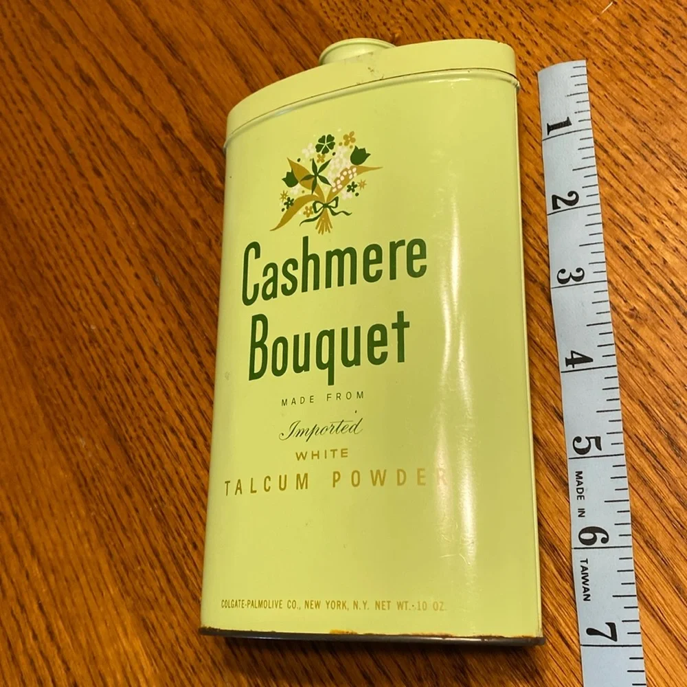 Vintage Cashmere Bouquet Talcum Powder Tin With Partial Powder